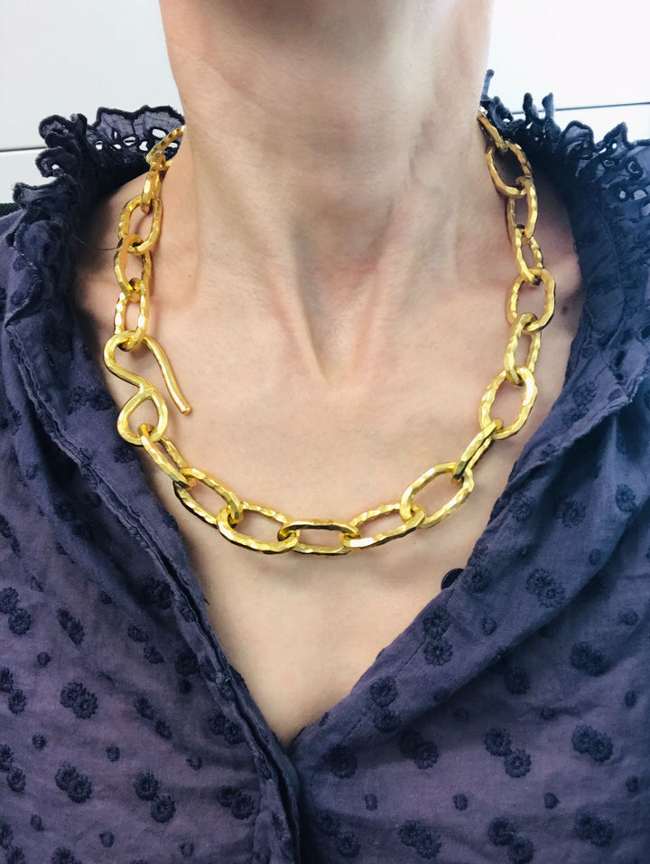 Jean Mahie Vintage 22k Gold Heavy Chain Necklace