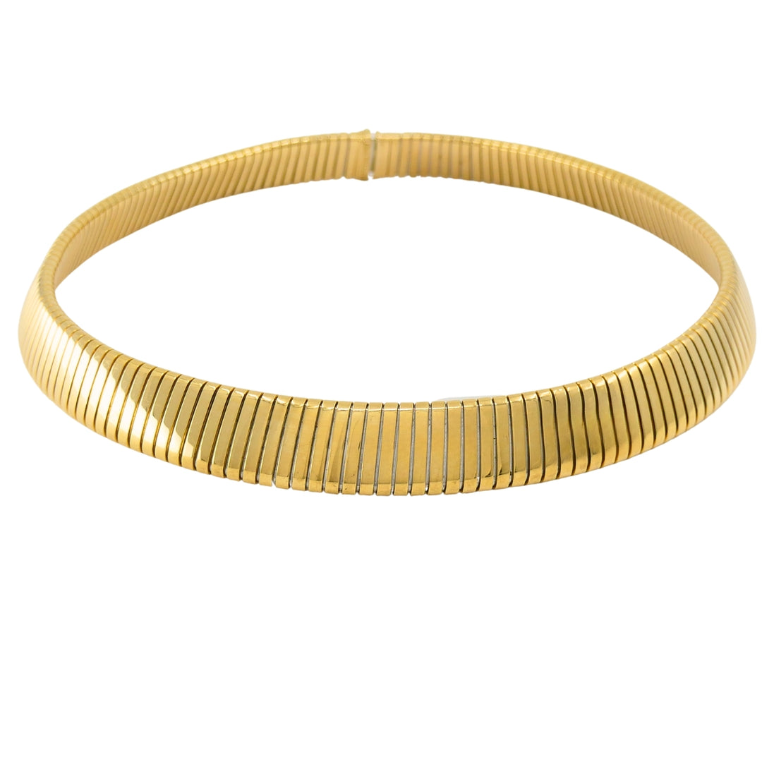 Bvlgari Vintage Bulgari Tubogas Necklace 18k Gold Steel