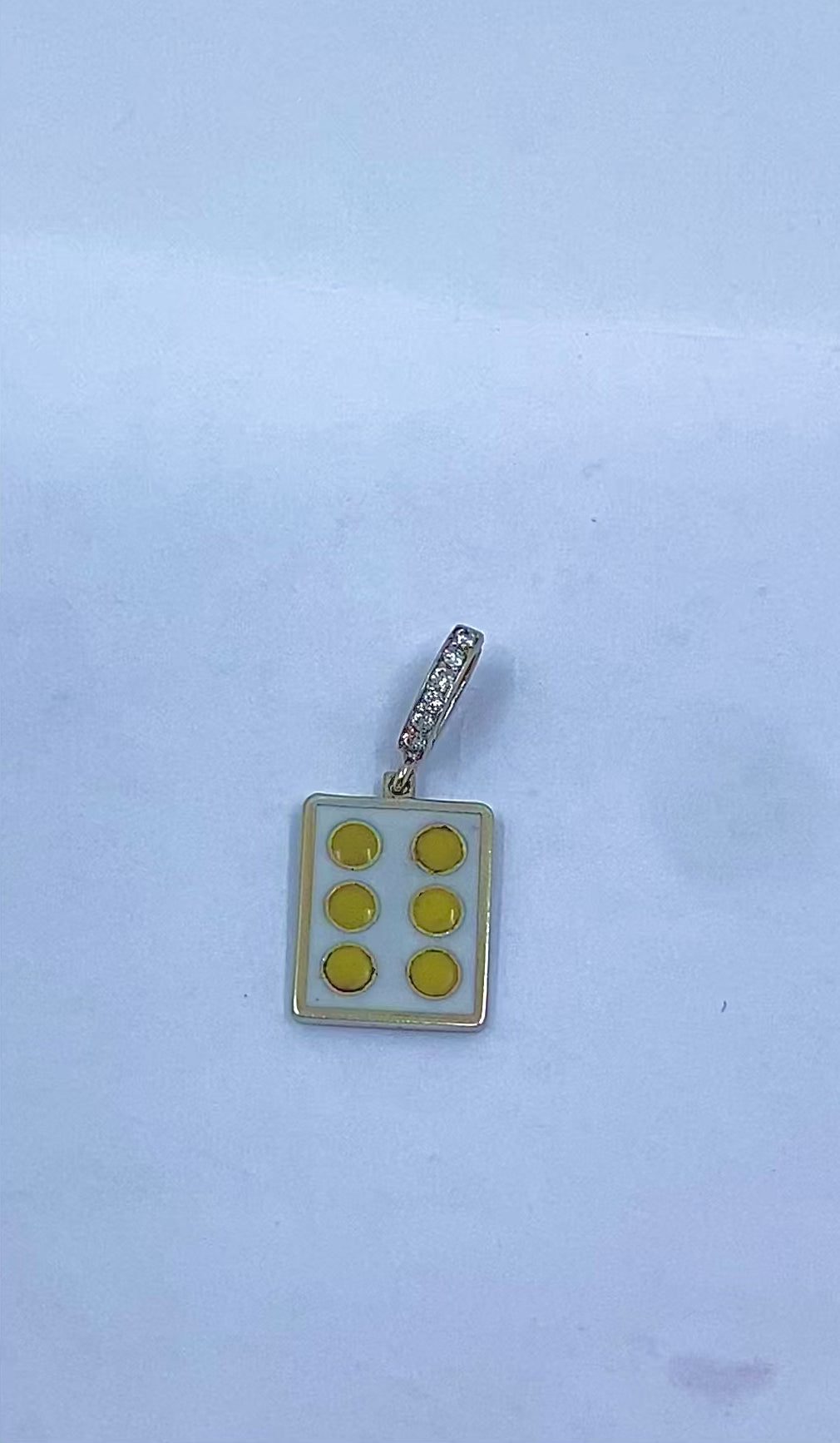 Vintage 12k Gold Domino Six Charm Pavé Diamond Bail