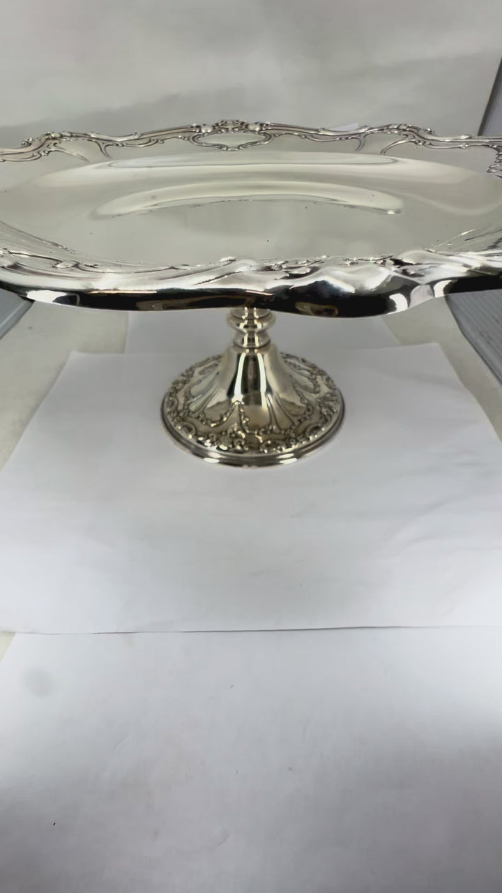 Vintage Gorham Chantilly Sterling Silver Pedestal Platter
