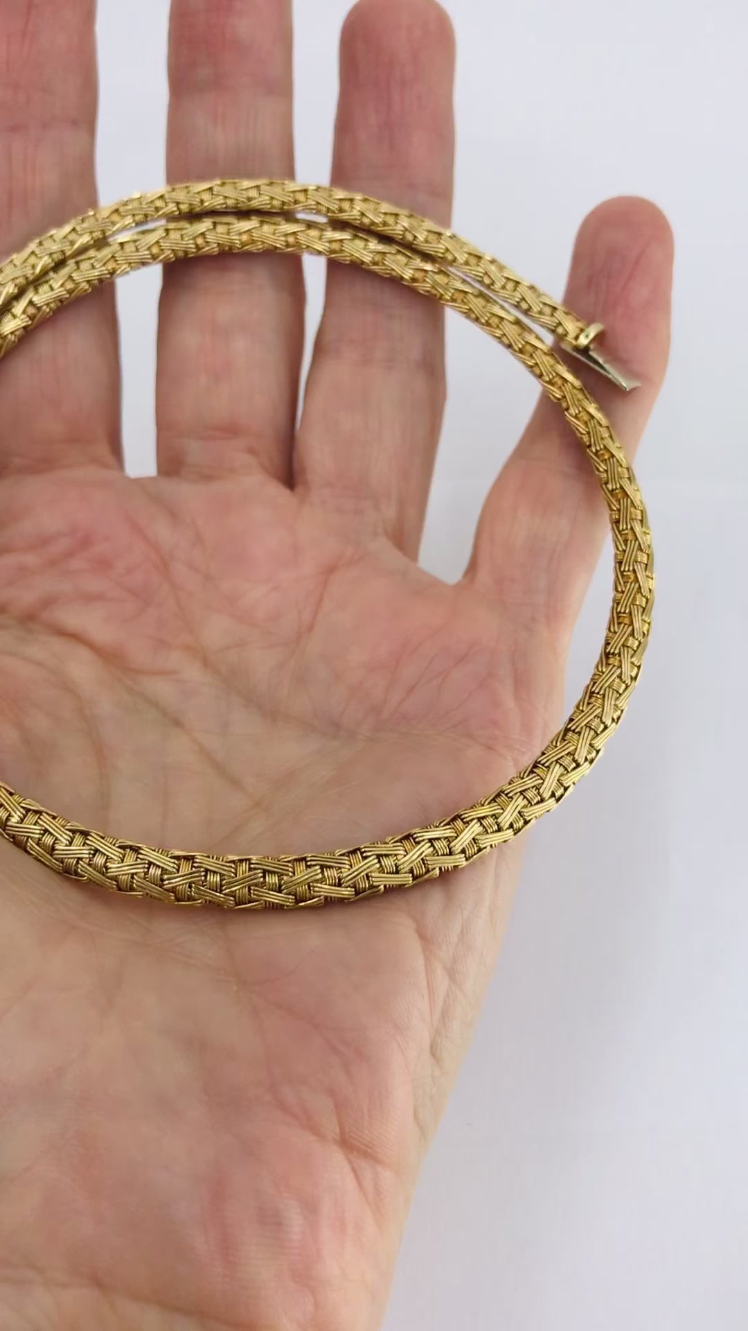 Herco Italian 14k Gold Collar Necklace Woven Design