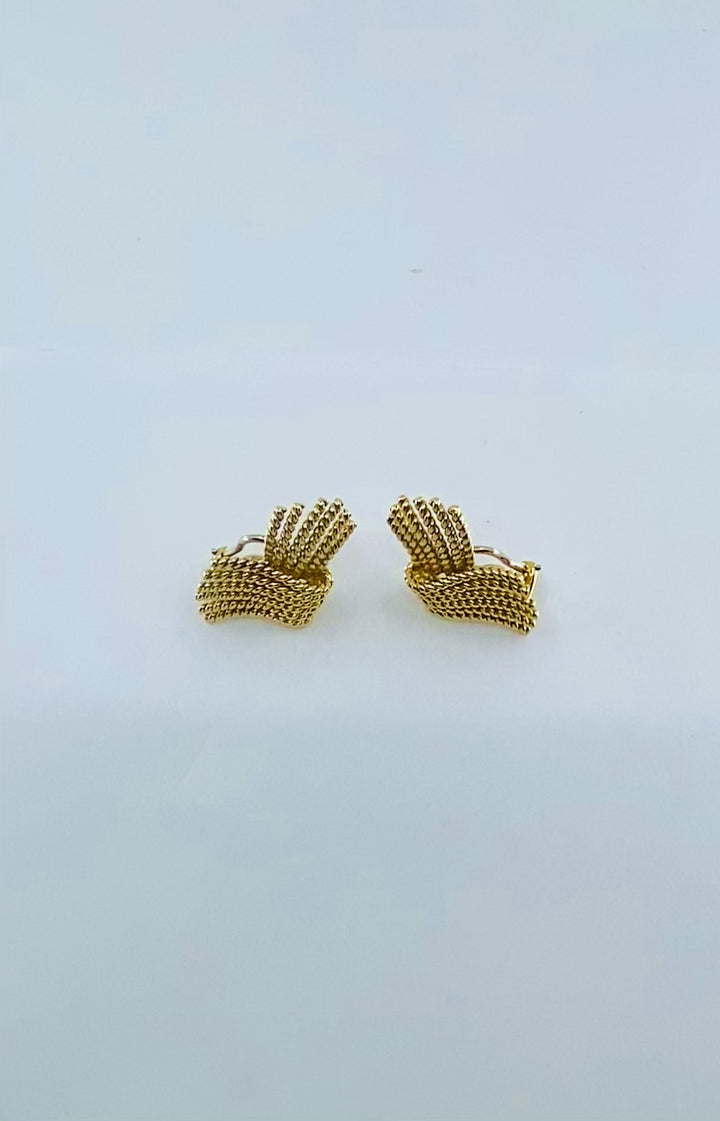 Tiffany & Co. Schlumberger 18k  Gold V-Rope Earrings
