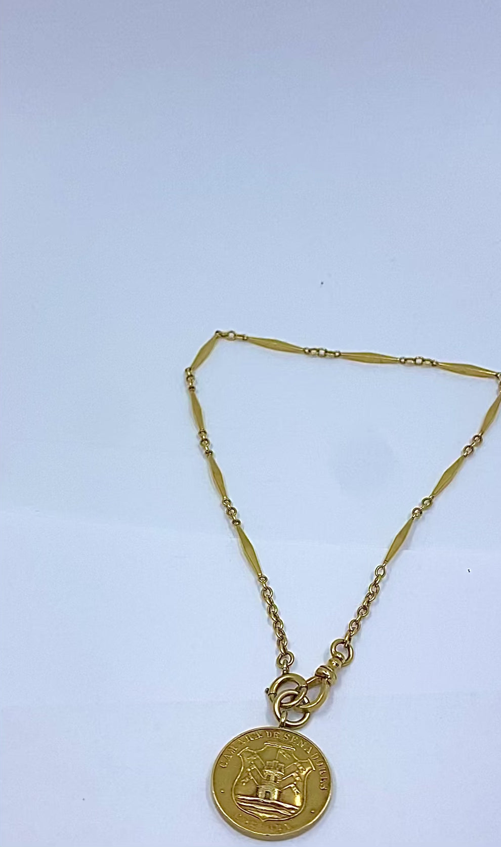 Vintage 10k Gold Chain 18k Coin Pendant Necklace