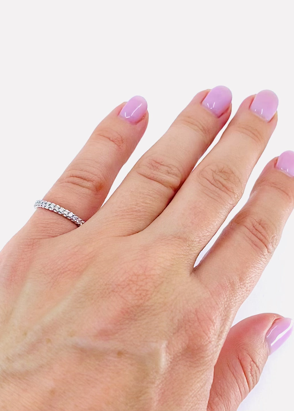 Morelli Platinum Pinpoint Diamond Eternity Ring