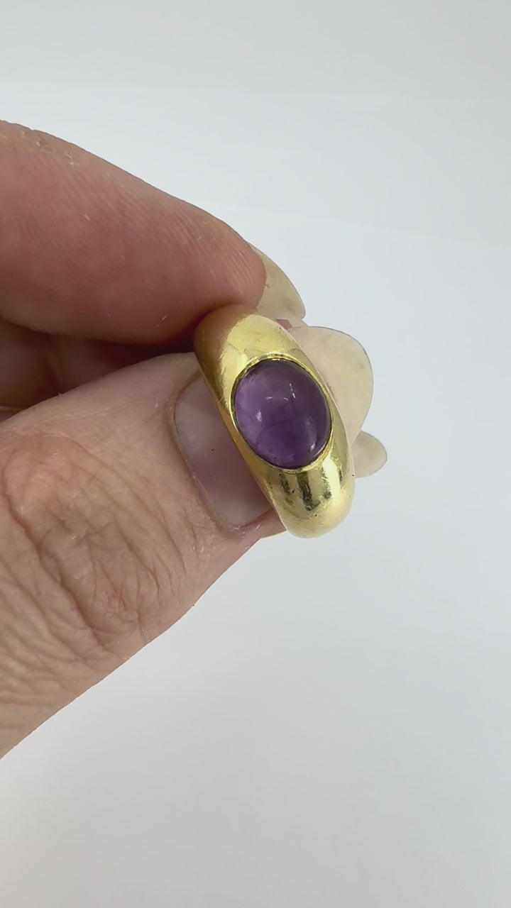 Vintage Tiffany & Co. 18k Gold Cabochon Amethyst Ring