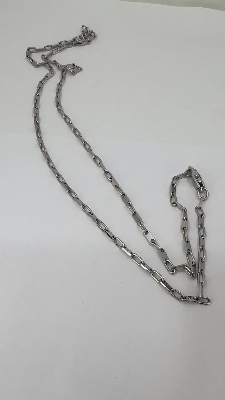 KRIA 18k White Gold Biker Chain Necklace