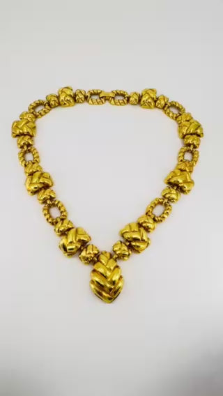 Vintage David Webb 18k Hammered Gold Necklace