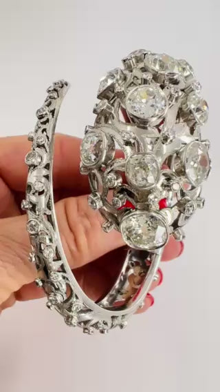 Vintage Lalaounis Snake Bracelet Platinum Diamond 16 carats Bangle