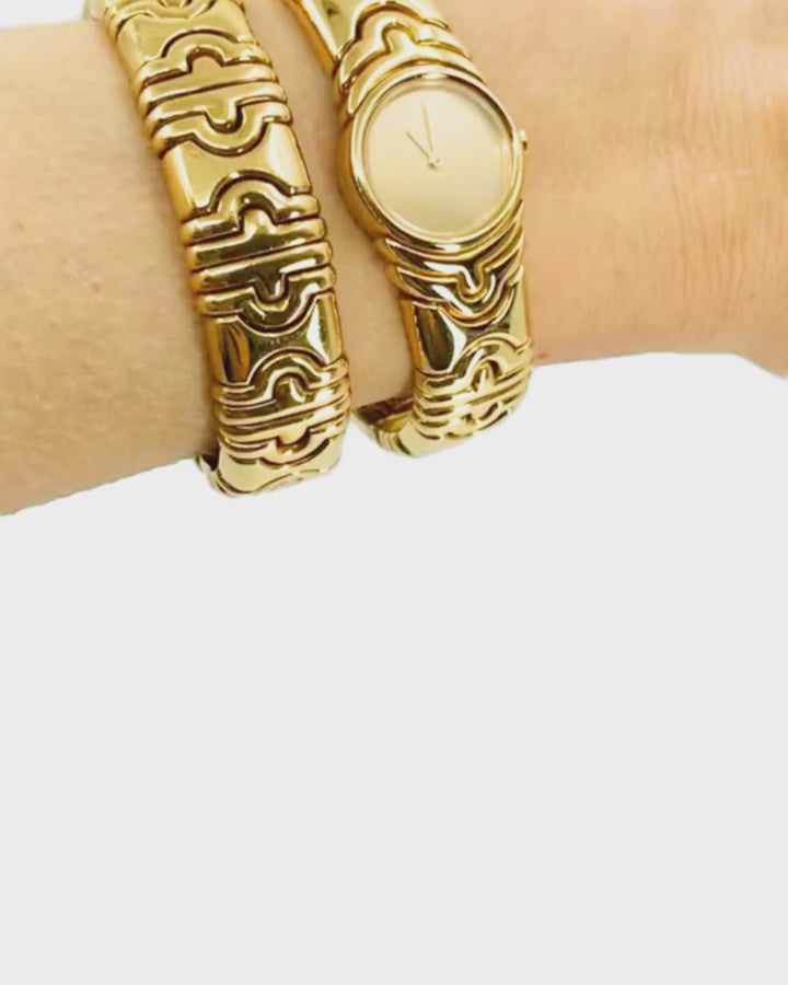 Bvlgari Bulgari Parentesi Gold Watch and Parentesi Bracelet 18k Gold Set