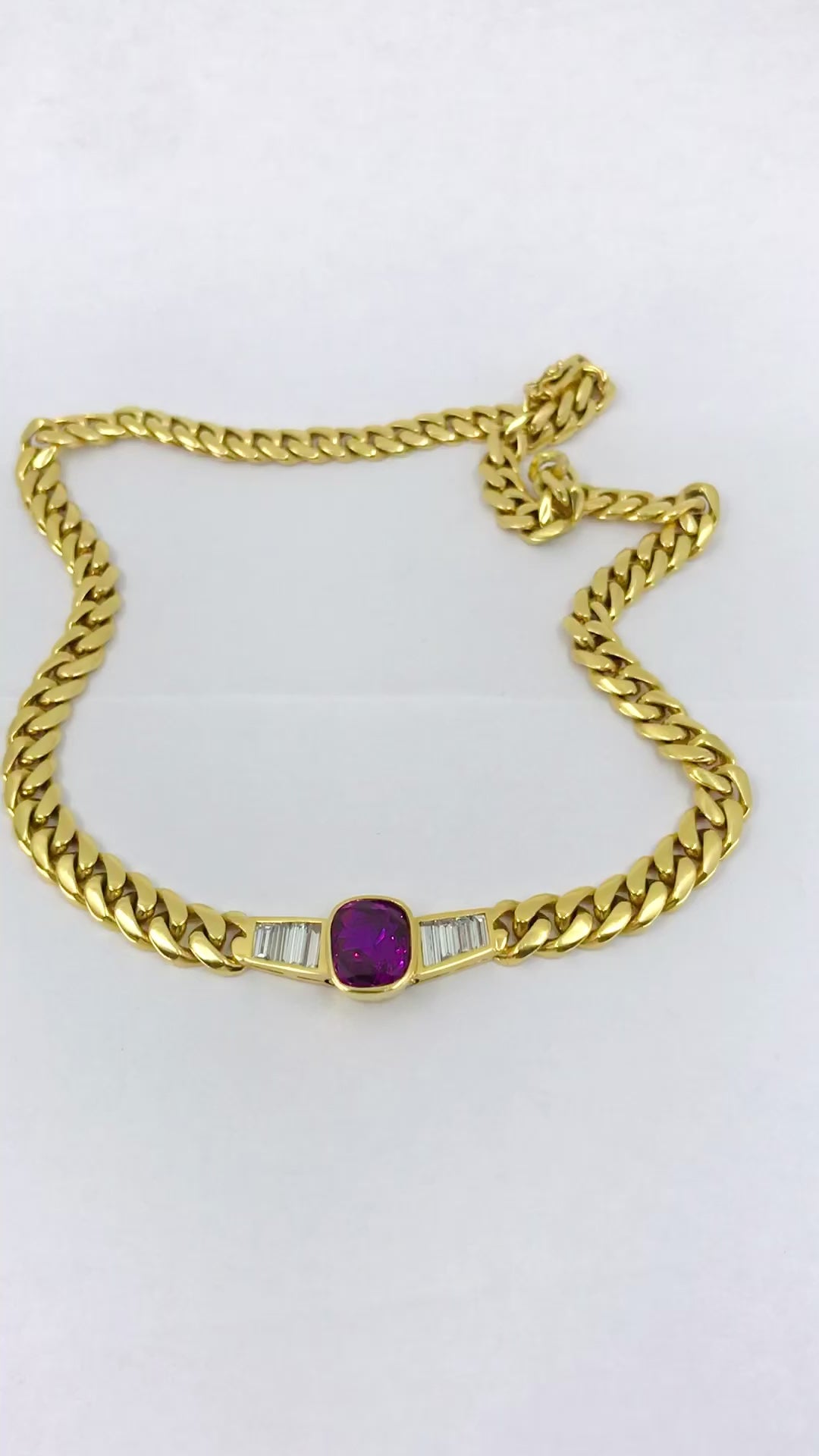 Vintage Bvlgari Bulgari Necklace Diamond Ruby 5cts