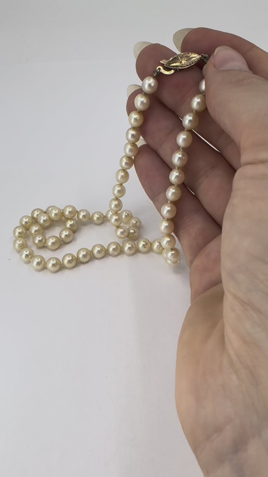 Vintage 14k Gold Cultured South Sea Pearl Strand Necklace