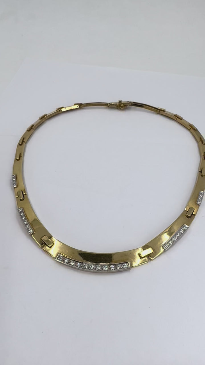 Vintage 14k Two-tone Gold Diamond Necklace