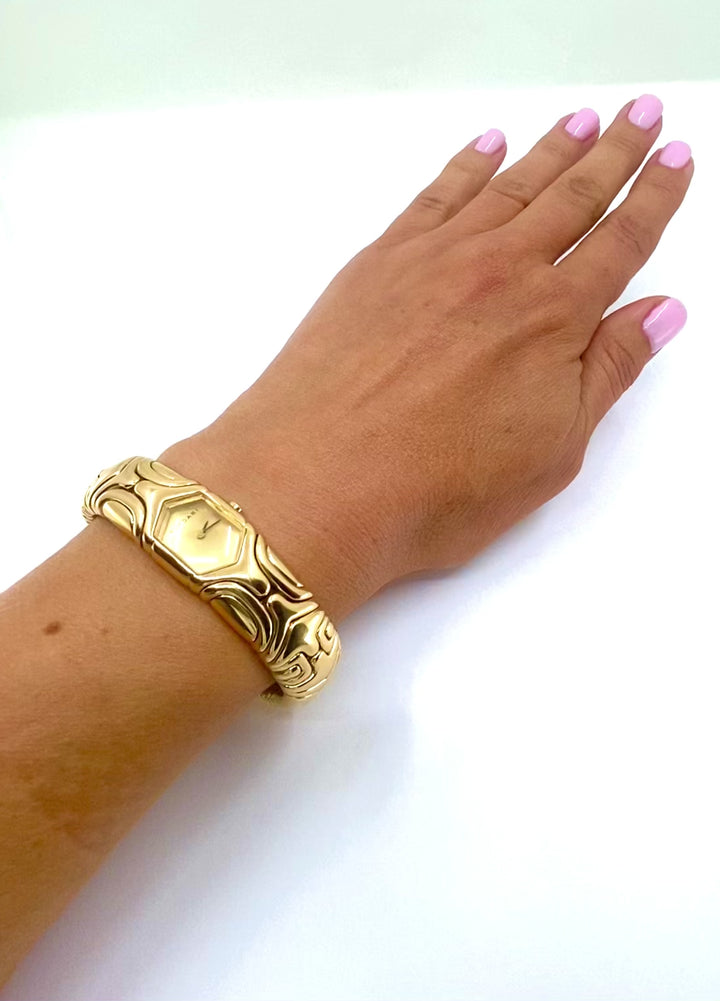 Bulgari Alveare Gold Watch Gold Dial