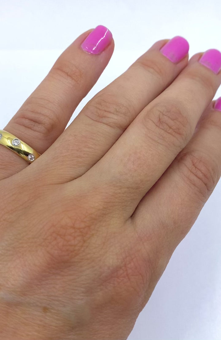 Tiffany & Co. 18k Gold & Platinum Accent Diamond Band Ring