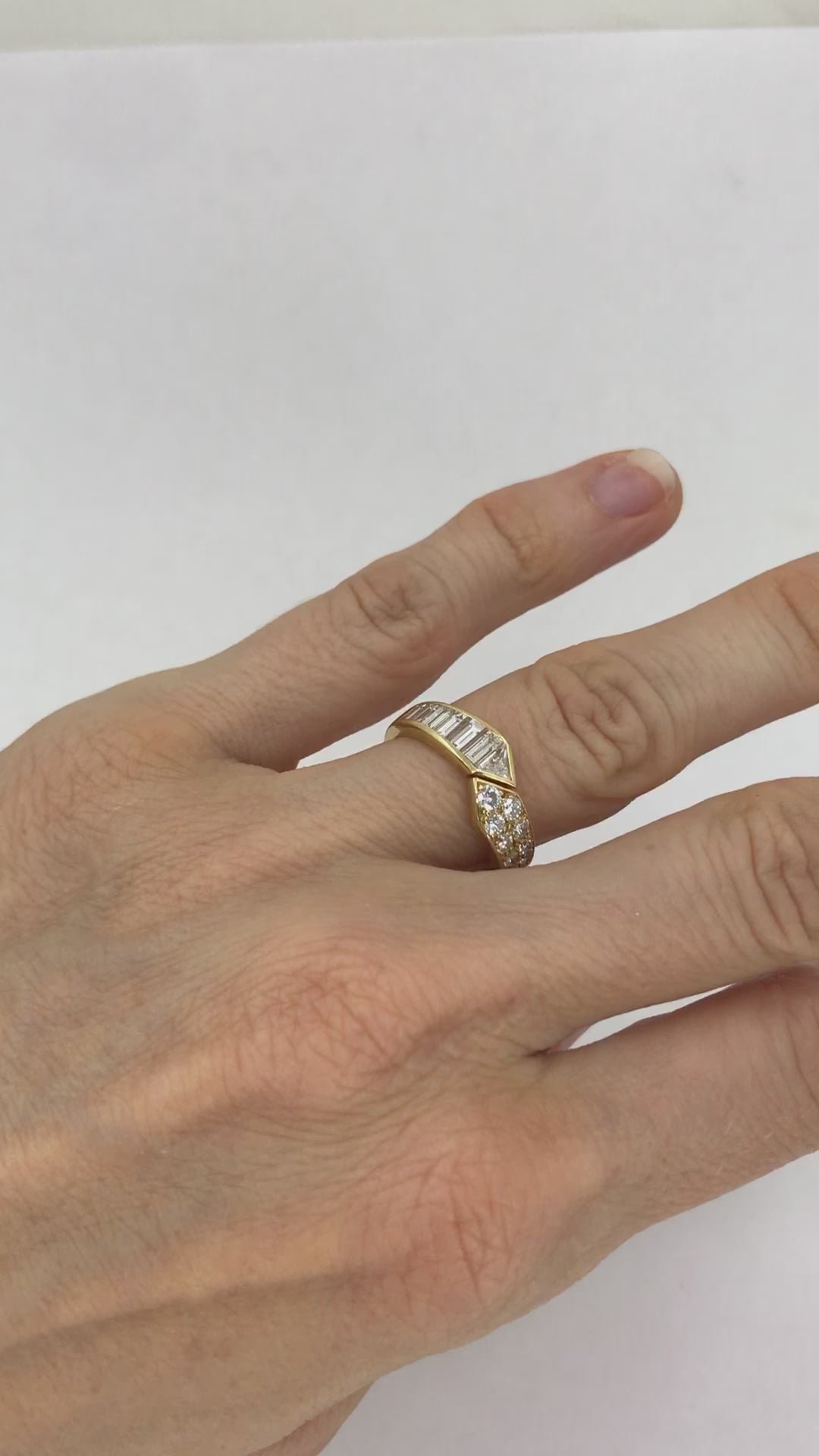 Van Cleef & Arpels 18K Gold Diamond Bypass Ring