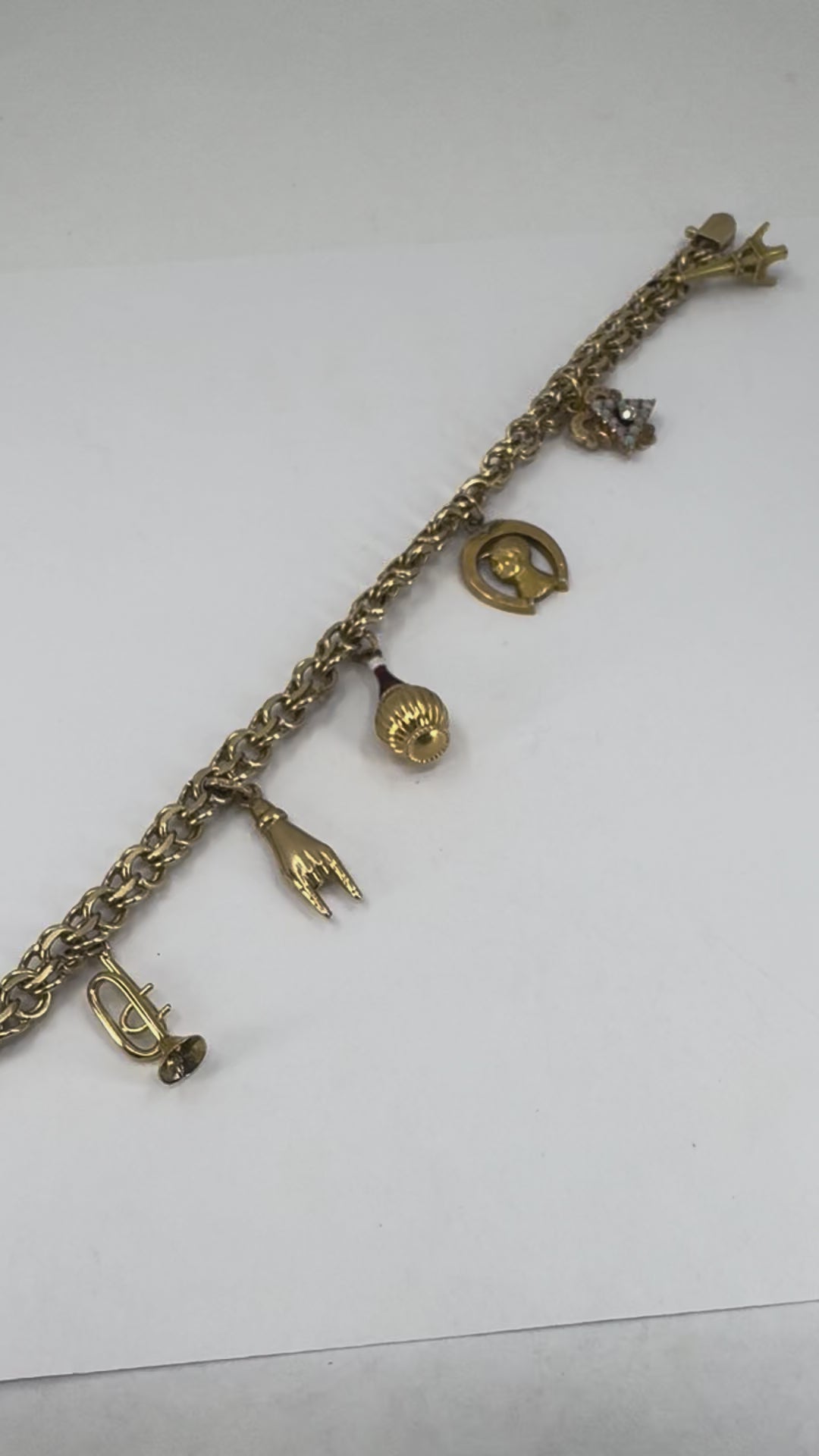Vintage 14k 18k Gold Charm Bracelet