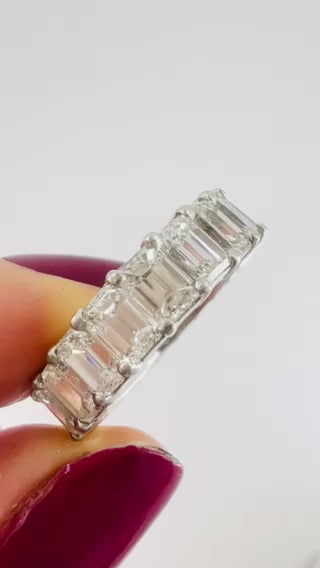 David Webb Platinum Ring Diamond Eternity Band Estate Jewelry