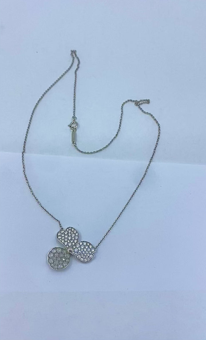 Tiffany & Co. Platinum Diamond Paper Flowers Pendant Necklace