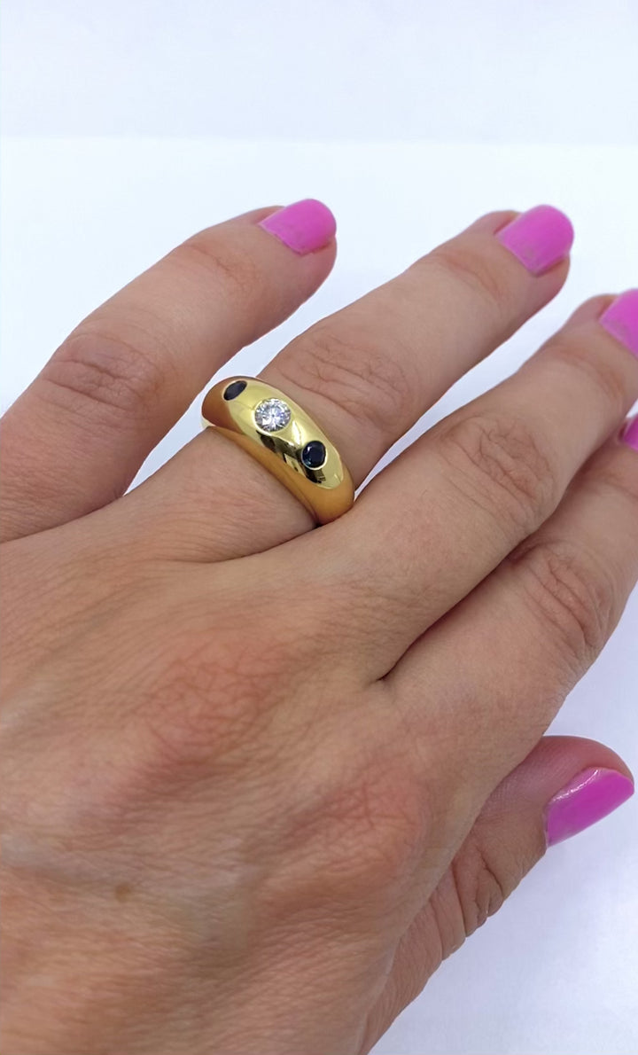 Cartier 18k Gold Diamond Sapphire Daphne Ring