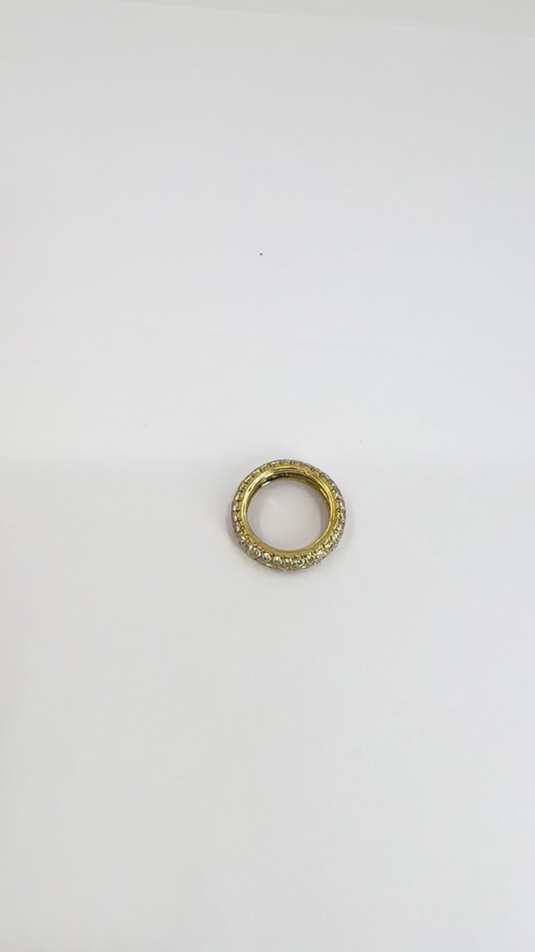 French 18k Gold Diamond Vintage Band Ring