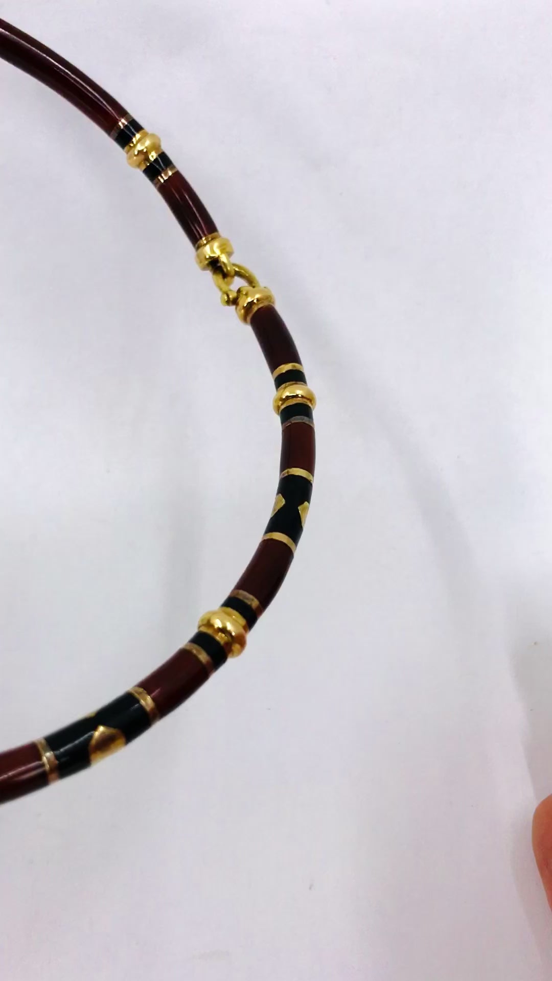 Vintage Gucci 18k Gold Enamel Necklace