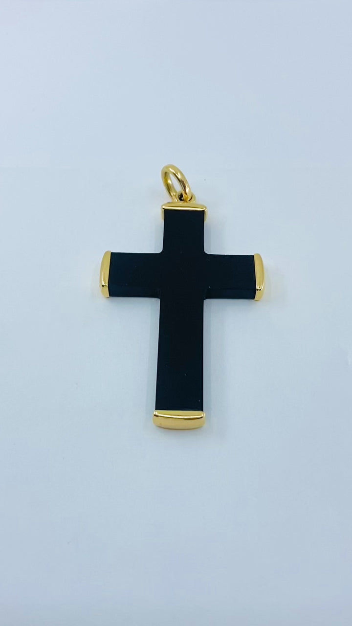 Pomellato Victoria Cross Black Jet 18K Gold Pendant