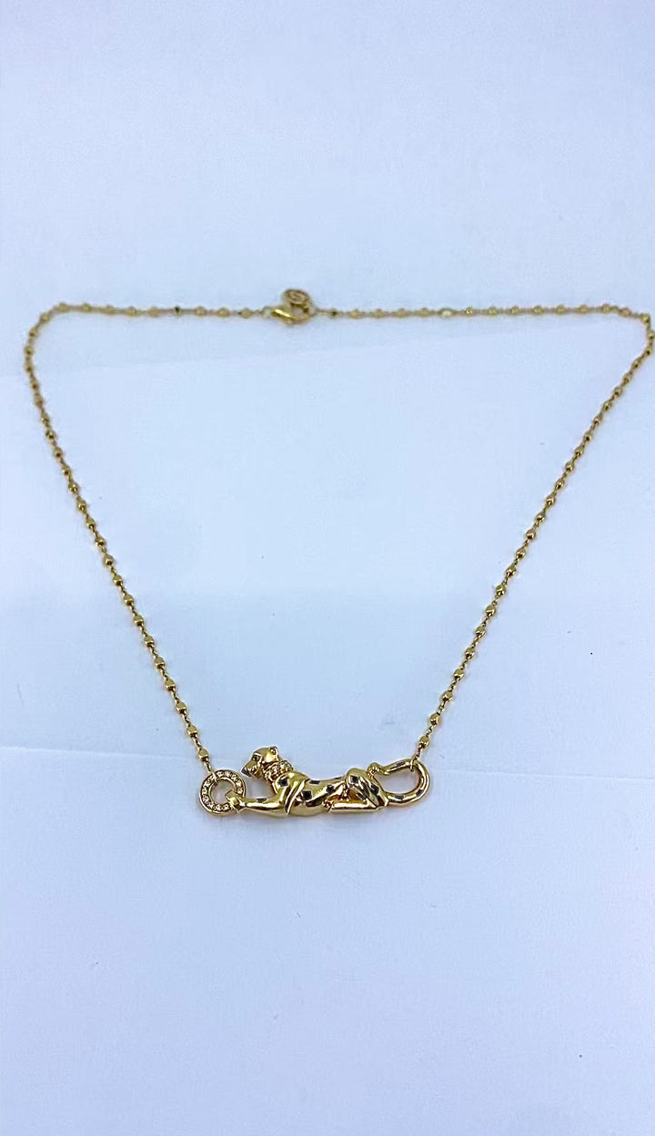 Cartier Panthère de Cartier Pendant 18k Gold Diamond  Necklace