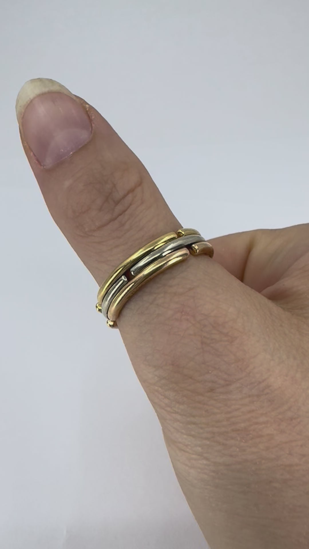 Bvlgari 18k Tri-tone Gold Collapsible Ring