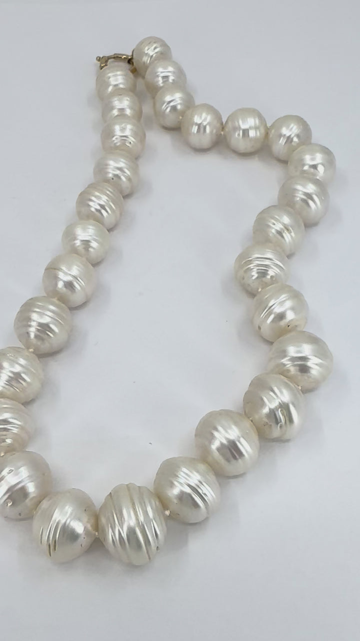 Vintage 14k Gold Baroque Cultured Pearl Necklace