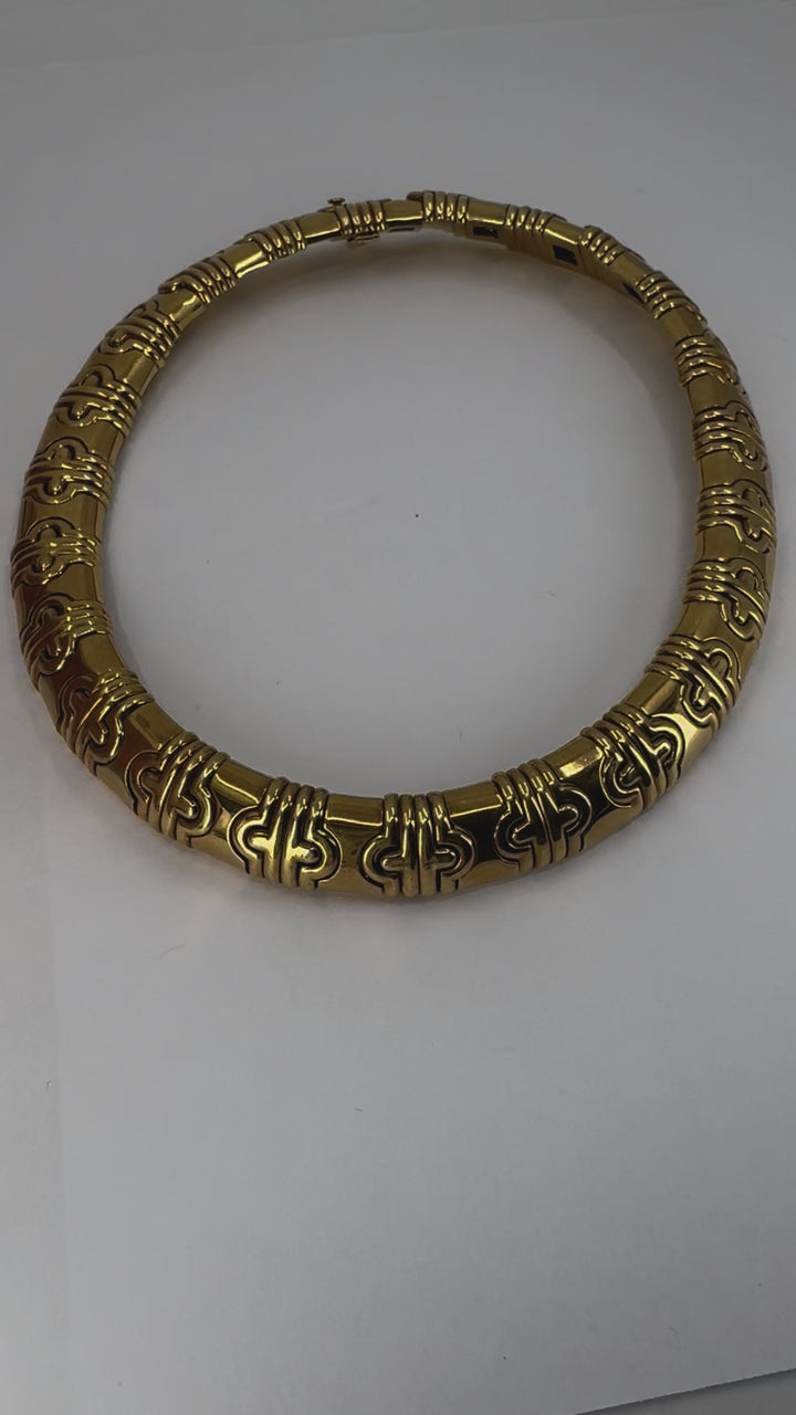 Vintage Bvlgari Bulgari 18k Gold Parentesi Necklace