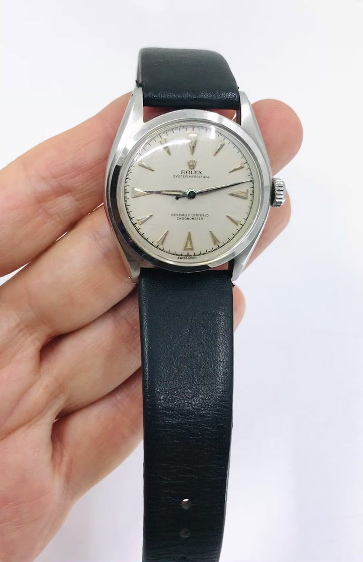 Vintage Rolex Oyster Perpetual 6084 Stainless Steel Wristwatch c. 1950s