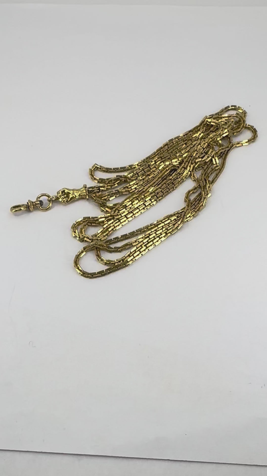 Victorian 18k Gold French Watch Chain Necklace