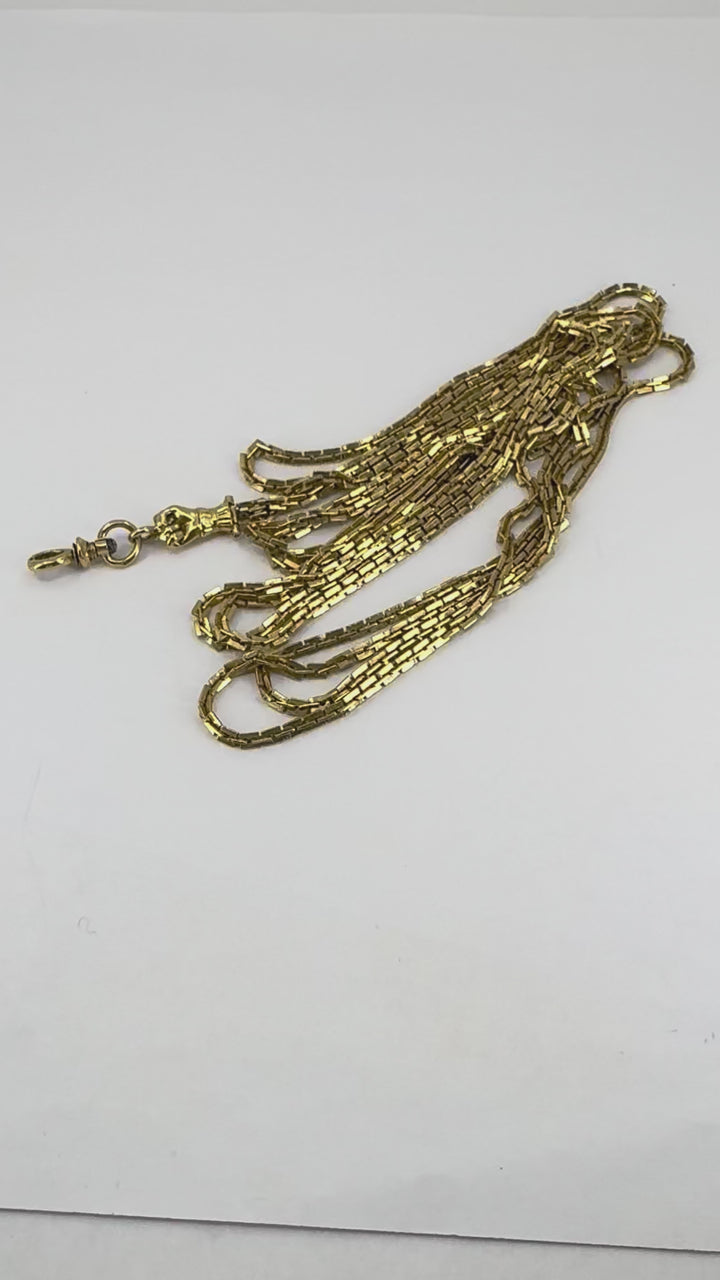 Victorian 18k Gold French Watch Chain Necklace
