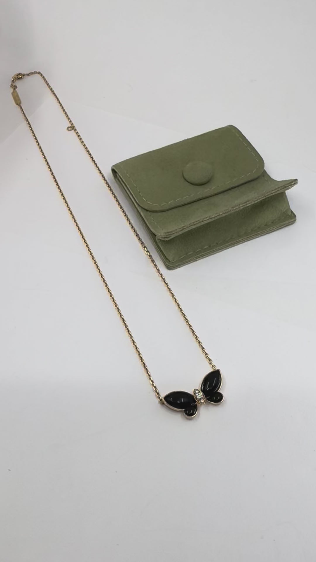 Van Cleef & Arpels Butterfly Necklace Onyx Diamond