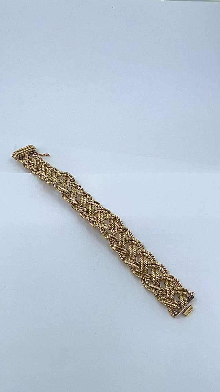Boucheron Paris 18k Gold Braided Rope Bracelet