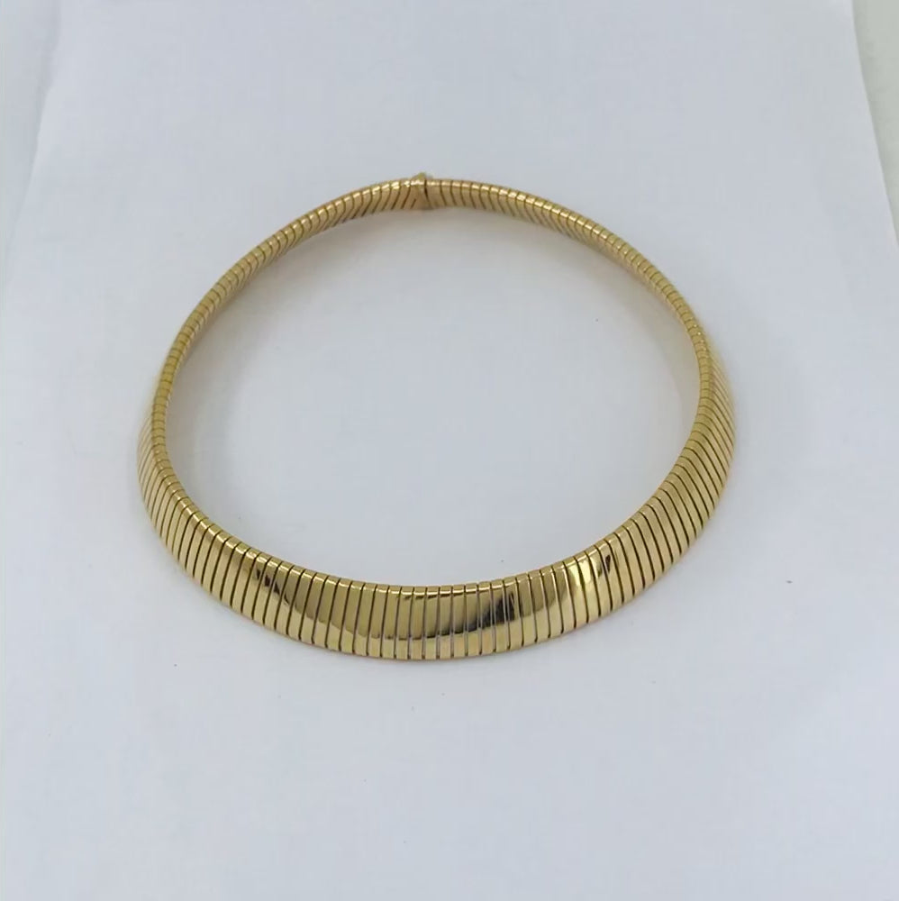 Bvlgari Vintage Bulgari Tubogas Necklace 18k Gold Steel