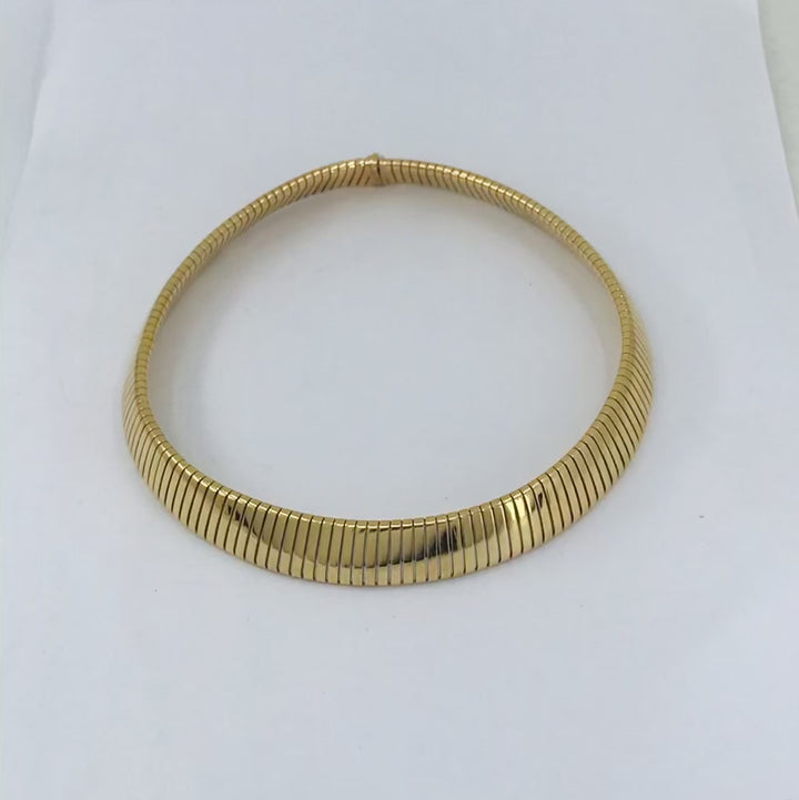 Bvlgari Vintage Bulgari Tubogas Necklace 18k Gold Steel