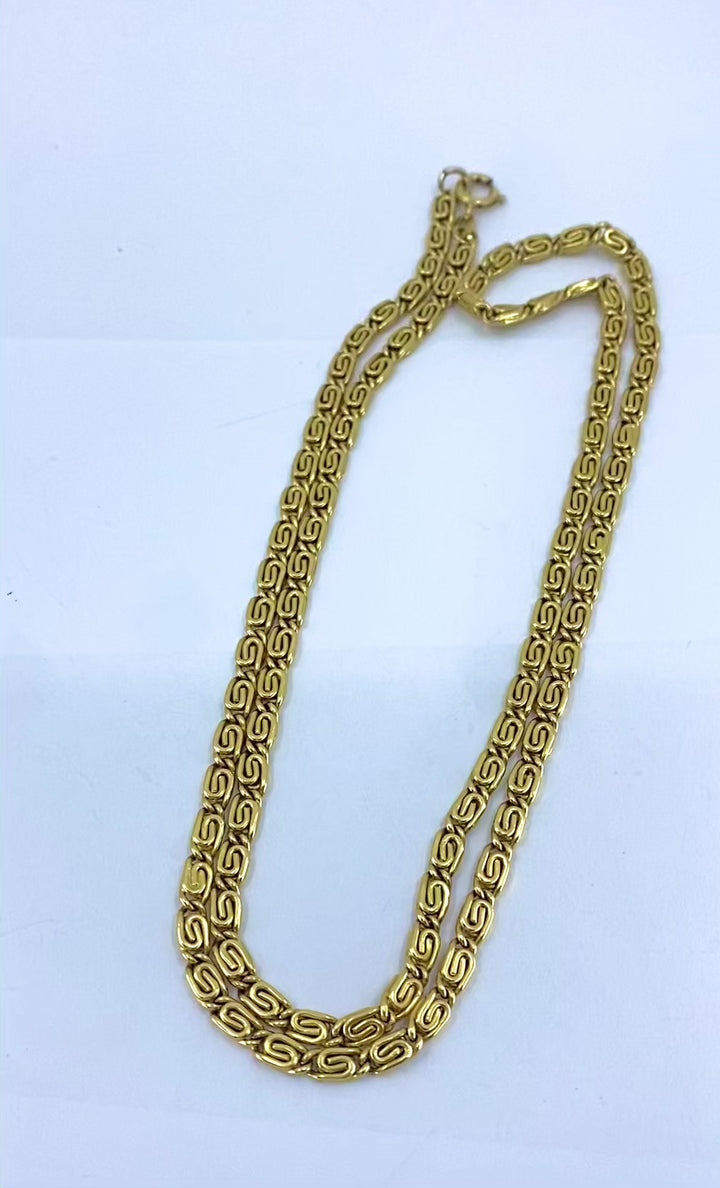 Vintage 18k Gold S-Link Chain Necklace