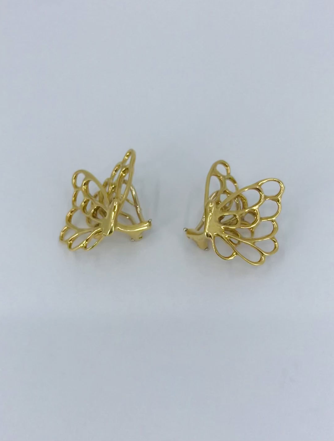 Angela Cummings 18k Gold Butterfly Earrings Vintage Designer Jewelry