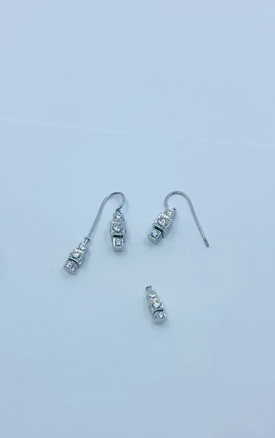 Michael B.  Platinum Sugar Cubes Earrings