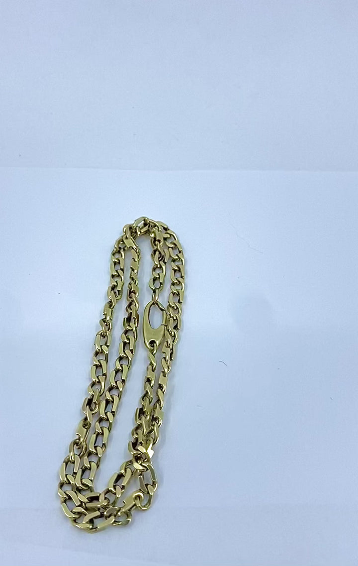 O.P. Orlandini for UnoAErre Vintage Italian 14k Gold Curb Link Chain Necklace