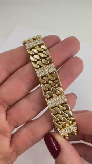 Van Cleef & Arpels Diamond Bracelet Curb Link 18k Gold Vintage