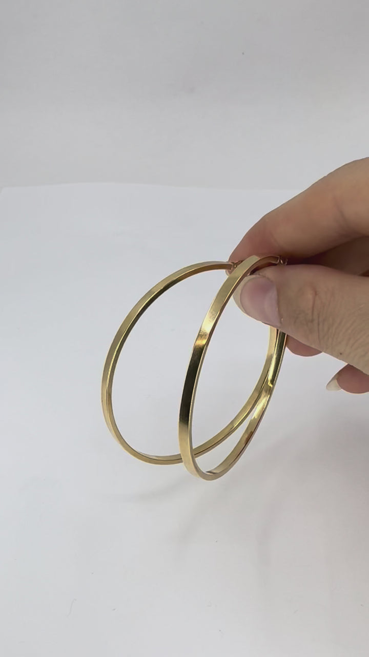 Vintage Italian 14k Gold Hoop Earrings