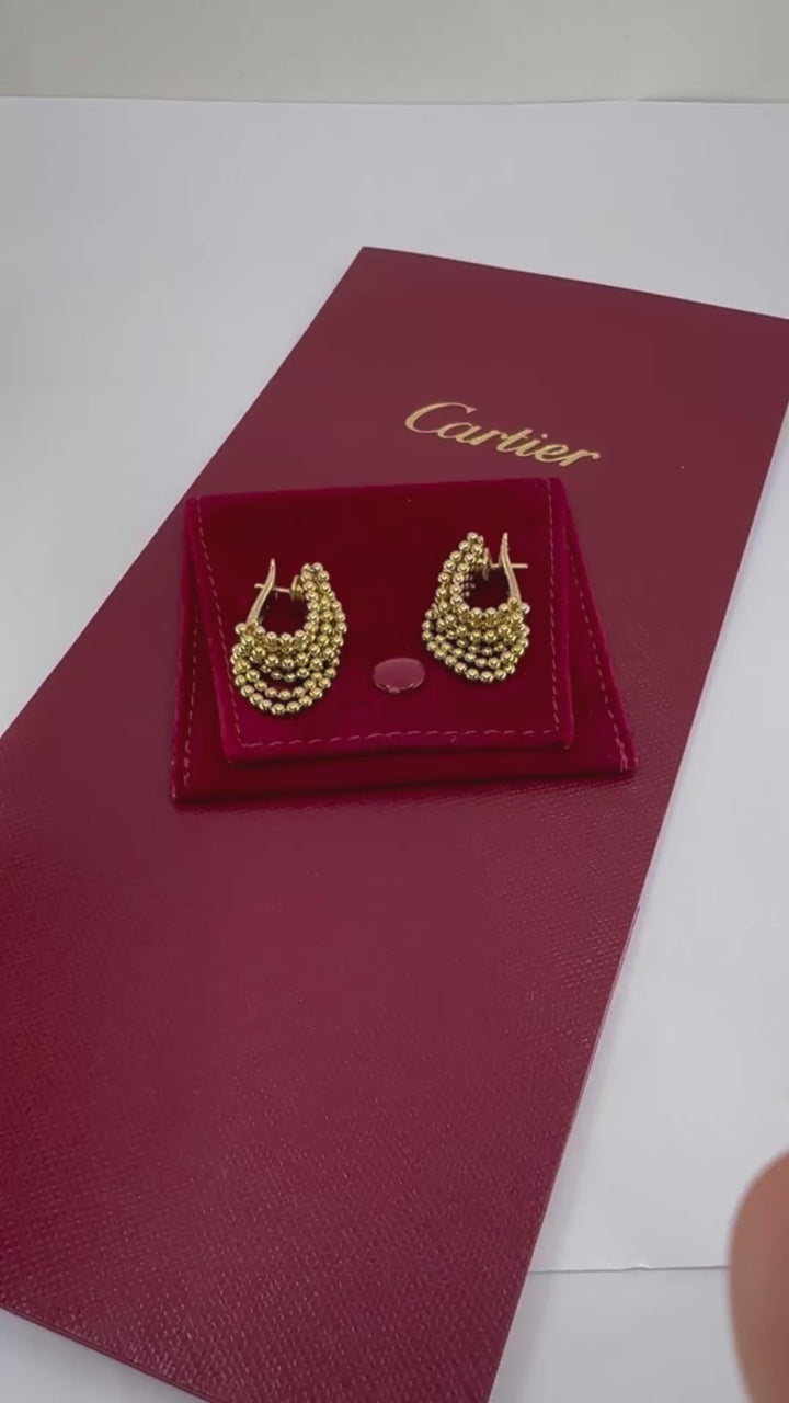 Vintage Cartier Draperie 18k Gold Earrings