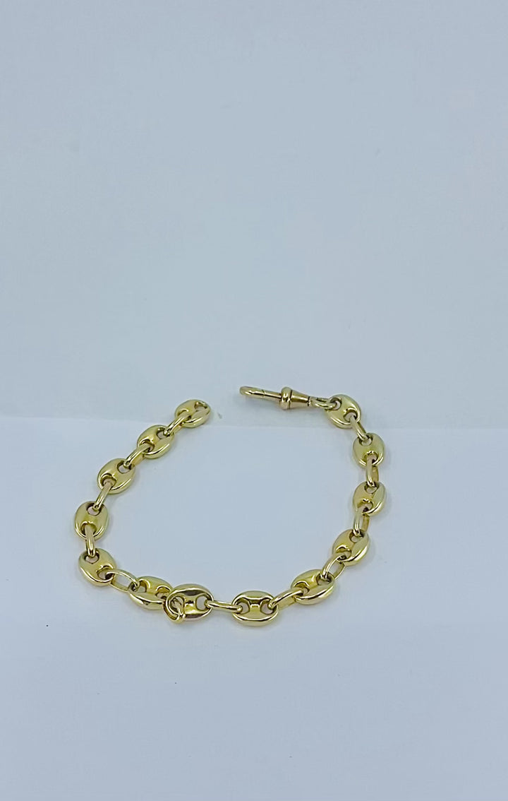 Vintage 14k Yellow Gold Mariner Link Bracelet