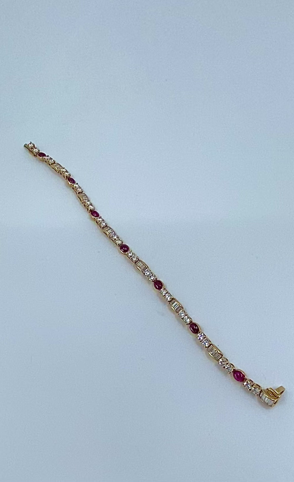 Boucheron Diamond Ruby 18k Gold Tennis Bracelet