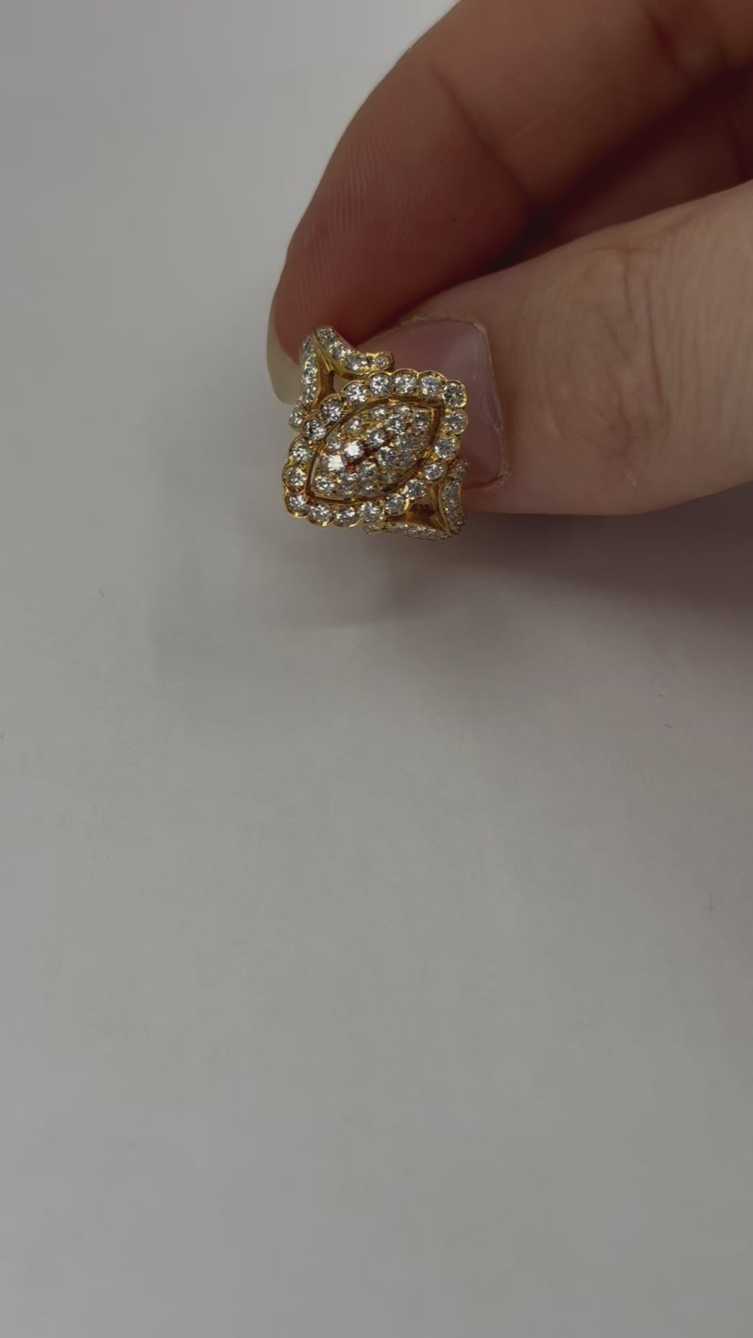 Vintage Cartier 18k Gold Diamond Marquise Cluster Ring