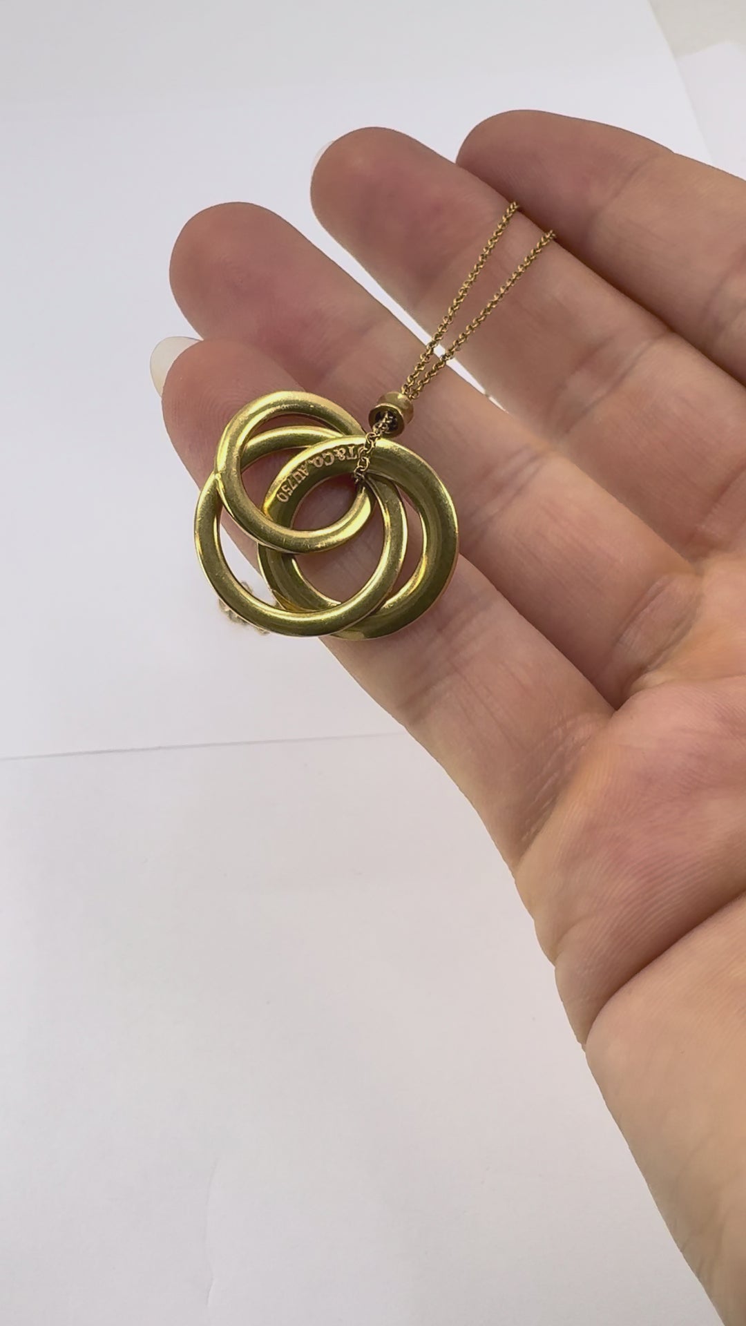 Tiffany & Co. 1837 Triple Interlocking Circles Pendant 18K Yellow Gold