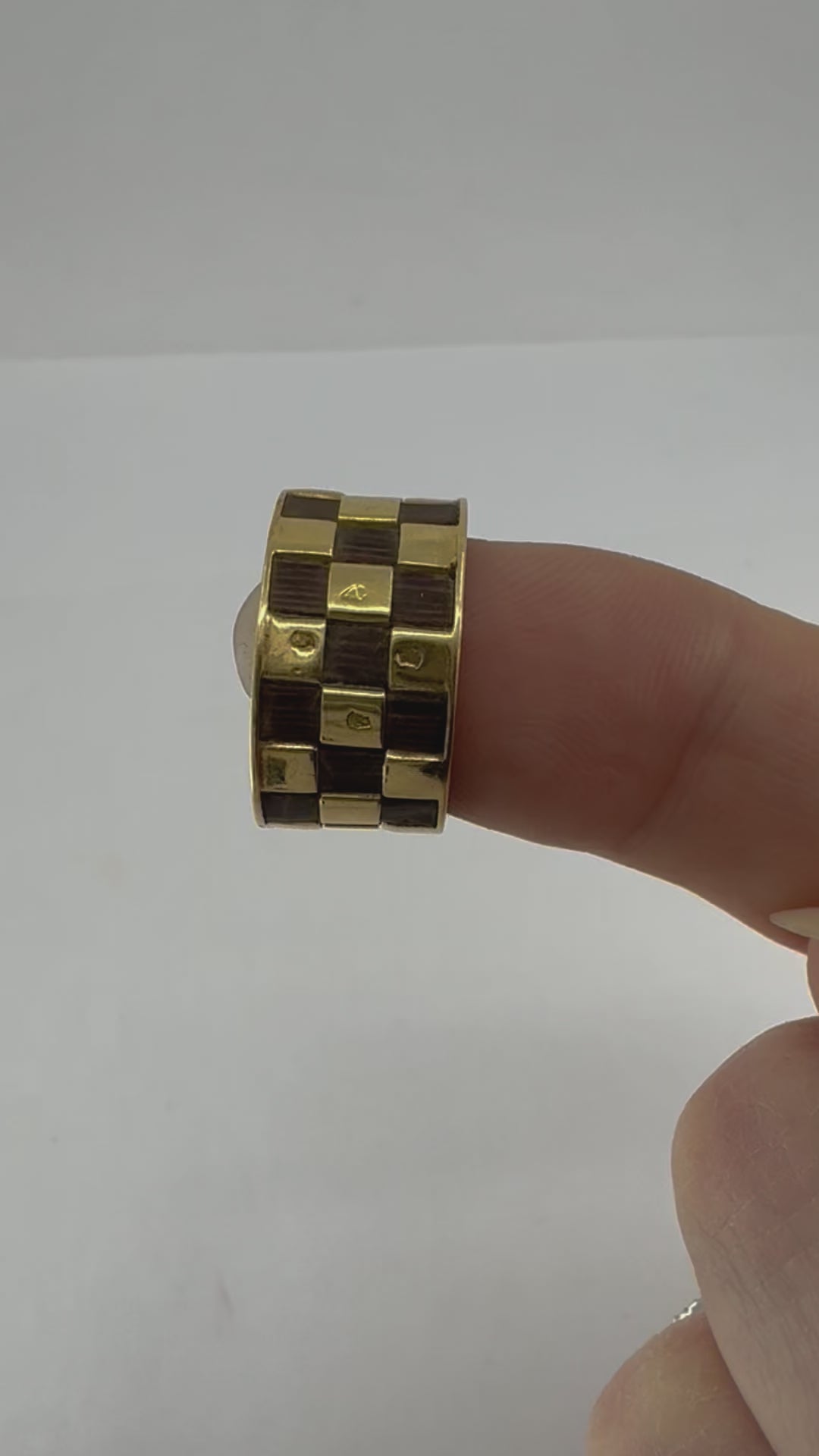 Vintage Van Cleef & Arpels 18k Gold Wooden Band Ring 5.5