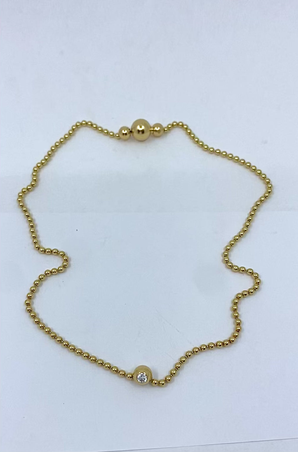Cartier Draperie De Décolleté 18k Gold Diamond Solitaire Beaded Chain Necklace